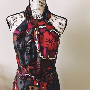 Trina Turk silk  print halter dress Sz 4